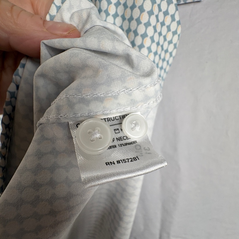 Mizzen+Main Light Green Patterned Button Down Shi… - image 3